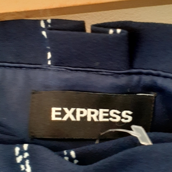 Express Paperbag Waist Grid Print Pants - Picture 2 of 3